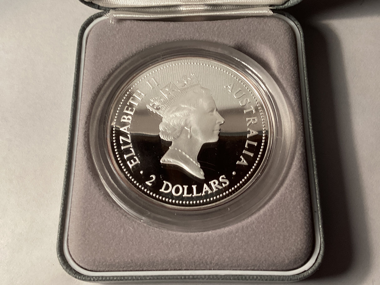 1998 $2 Kookaburra. 2oz Silver Coin. ‘Sydney Mint Sovereign’ Privy Mark.