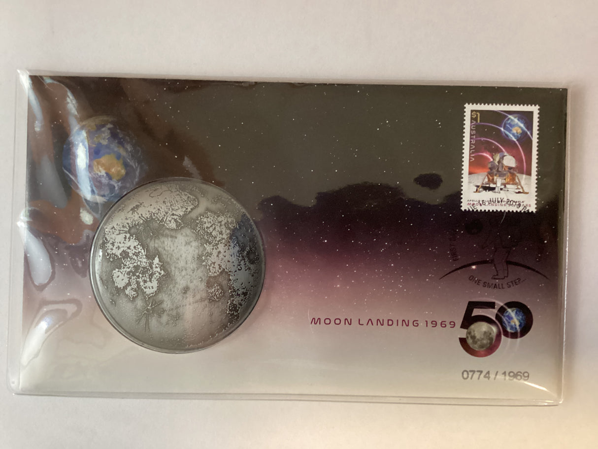 2019 50th Anniversary of the Moon Landing Medallion PMC. 1969 Made.