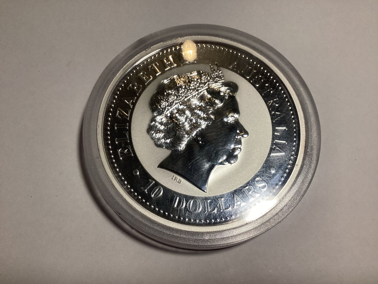 2002 $10 Year of the Horse 10 Ounce Silver Coin