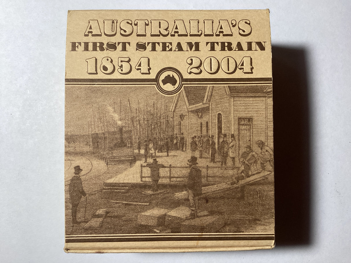 2004 Australia’s First Steam Trains 150th Anniversary. 1854-2004. 1oz Silver Proof Coin.