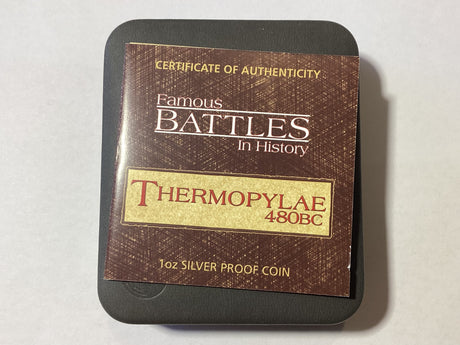 2009 $1 Famous Battles in History. Thermopylae 480BC. 1oz Silver Proof Coin.