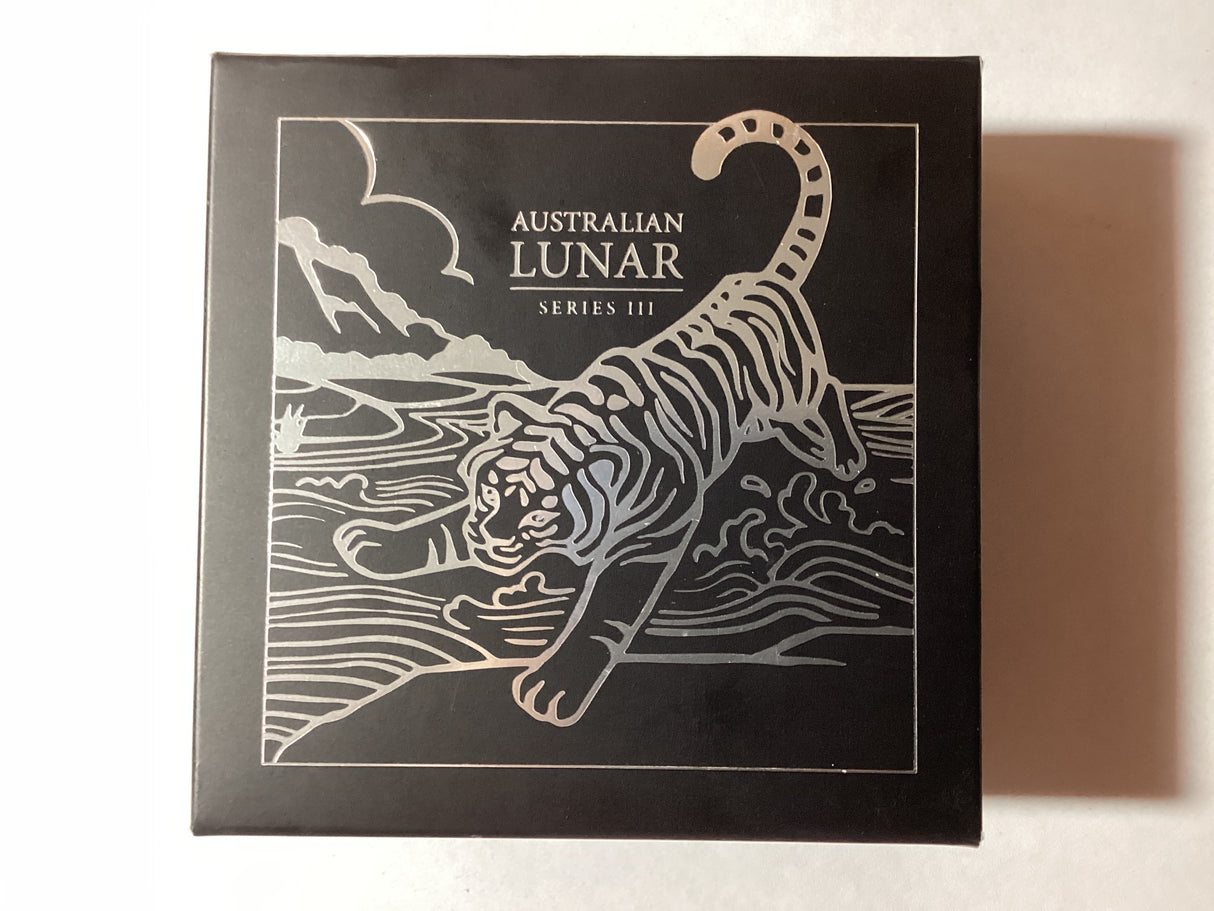 2022 $1 1oz Silver Proof Coloured Coin. Lunar Series. Year of the Tiger.