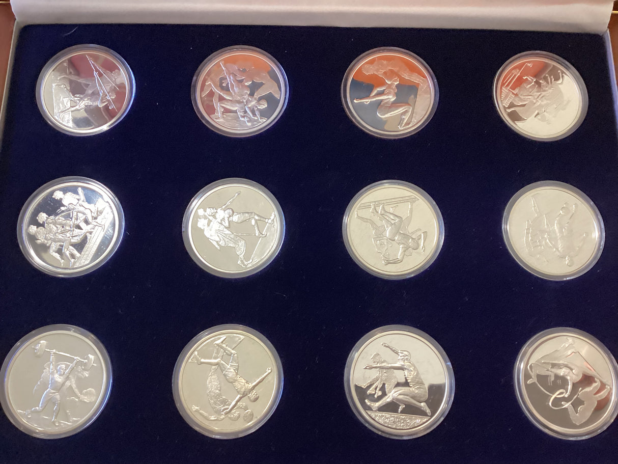 2004 Athens Olympics Games. 12 Coin Sterling Silver Coin Set.