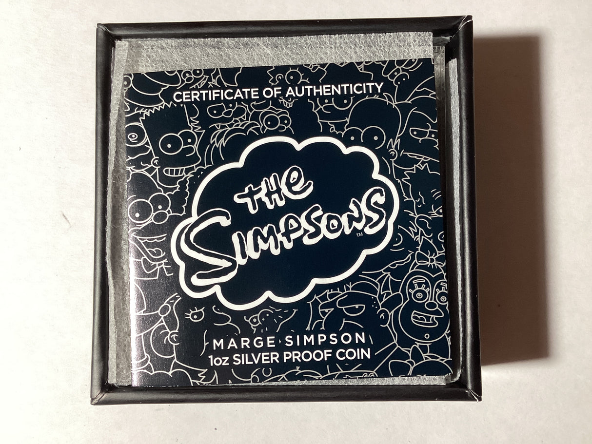 2019 $1 1oz Silver Proof Coloured Coin. The Simpsons. Marge Simpson.