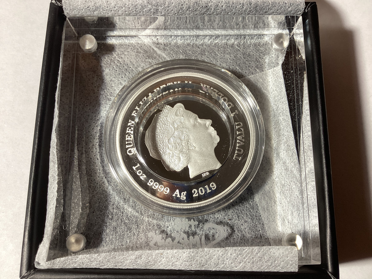 2019 $1 1oz Silver Proof Coloured Coin. The Simpsons. Bart Simpson.
