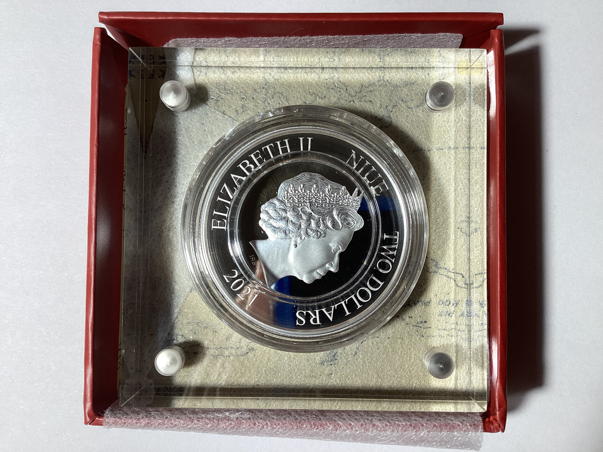 2021 $2 1oz Fine Silver Coin. Winnie the Pooh Series. Pooh and Christopher Robin.