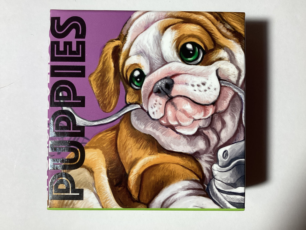 2018 50c 1/2oz Coloured Silver Proof Coin. Puppies Series. English Bulldog.