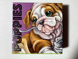 2018 50c 1/2oz Coloured Silver Proof Coin. Puppies Series. English Bulldog.