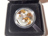 2018 50c 1/2oz Coloured Silver Proof Coin. Puppies Series. English Bulldog.