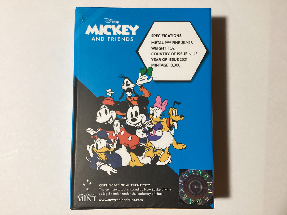 2021 $2 1oz Fine Silver Coloured Coin. Disney. Micky and Friends Series. Pluto.