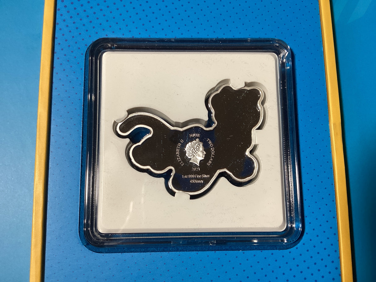 2021 $2 1oz Fine Silver Coloured Coin. Disney. Micky and Friends Series. Pluto.