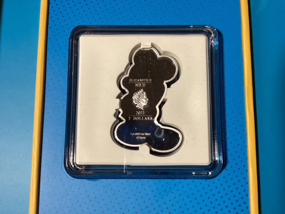 2021 $2 1oz Fine Silver Coloured Coin. Disney. Micky and Friends Series. Micky Mouse.