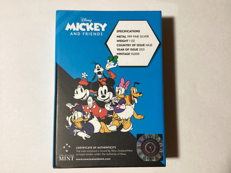 2021 $2 1oz Fine Silver Coloured Coin. Disney. Micky and Friends Series. Donald Duck.