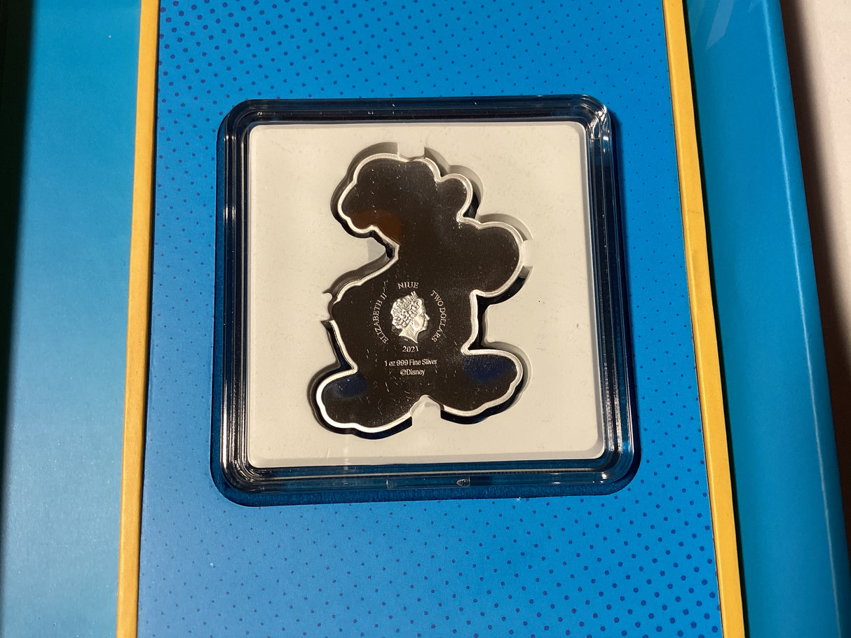 2021 $2 1oz Fine Silver Coloured Coin. Disney. Micky and Friends Series. Donald Duck.