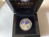 2022 $1 1oz Silver Coloured Proof Coin. Earth Blue Marble.