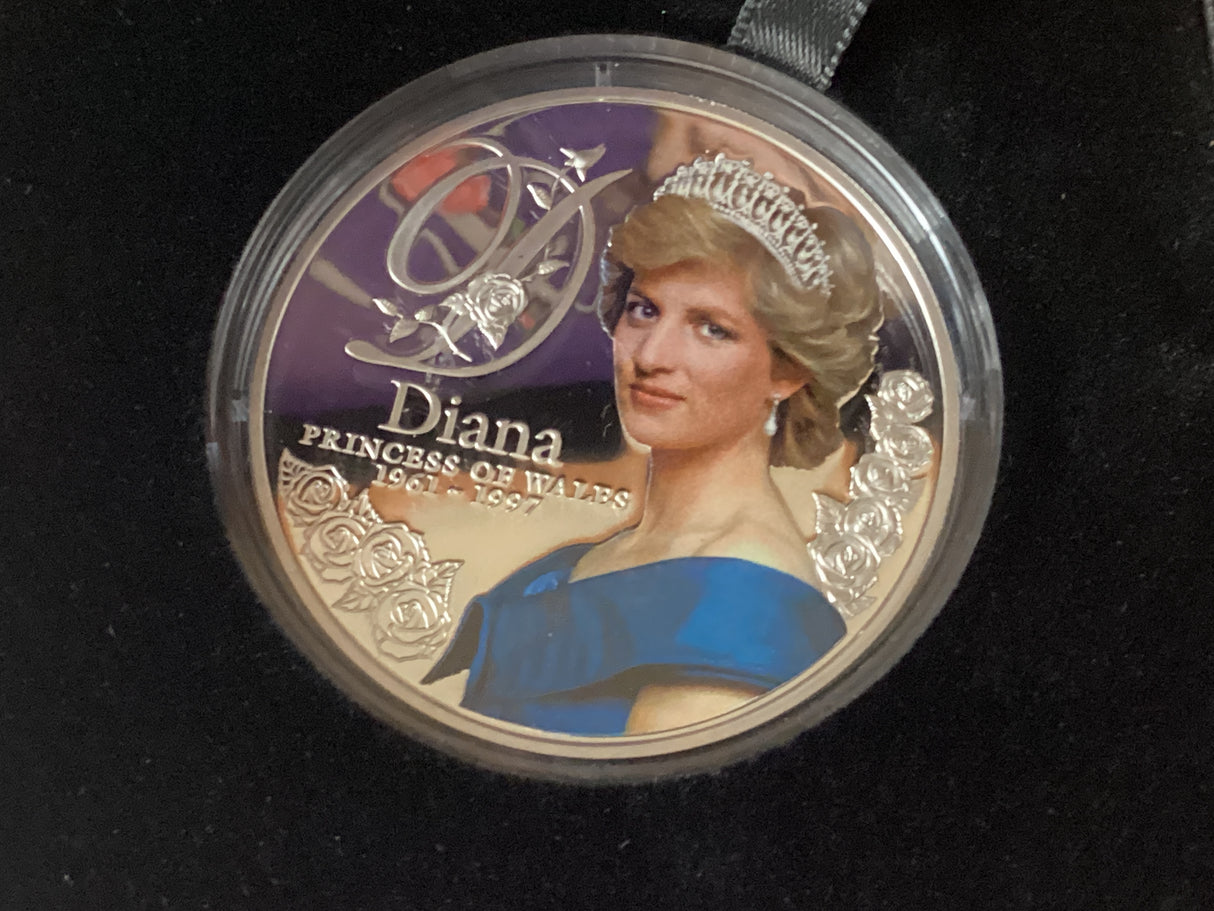 2017 $1 1oz Silver Coloured Proof Coin. Diana Princess of Wales 1961-1997.
