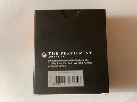 2018 $1 1oz Silver Proof High Relief Coin. Australian Kangaroo.