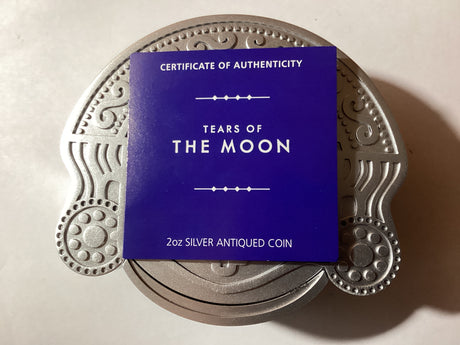 2021 $2 2oz Silver Antiqued Coin. Tears of the Moon.