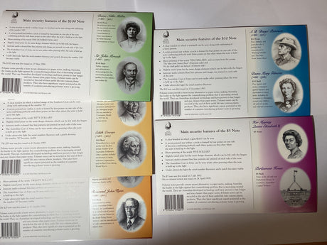 1997 Uncirculated NPA Folder Deluxe Set. $100, $50, $20, $10, $5.