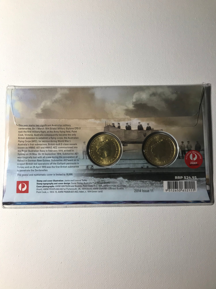 2014 $1 PNC Centenary of Military aviation and submarines
