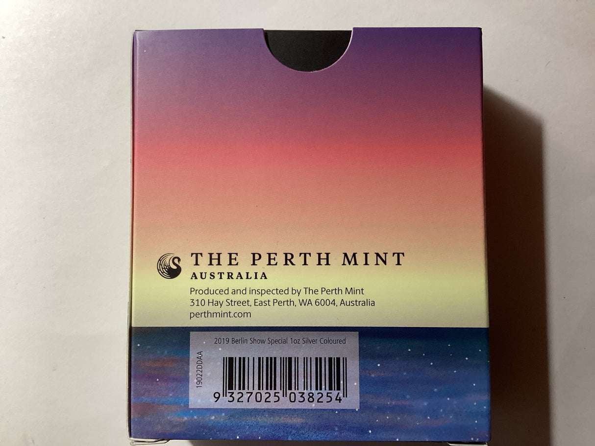 2019 $1 1oz Silver Coloured Kookaburra. World Money Fair Release.