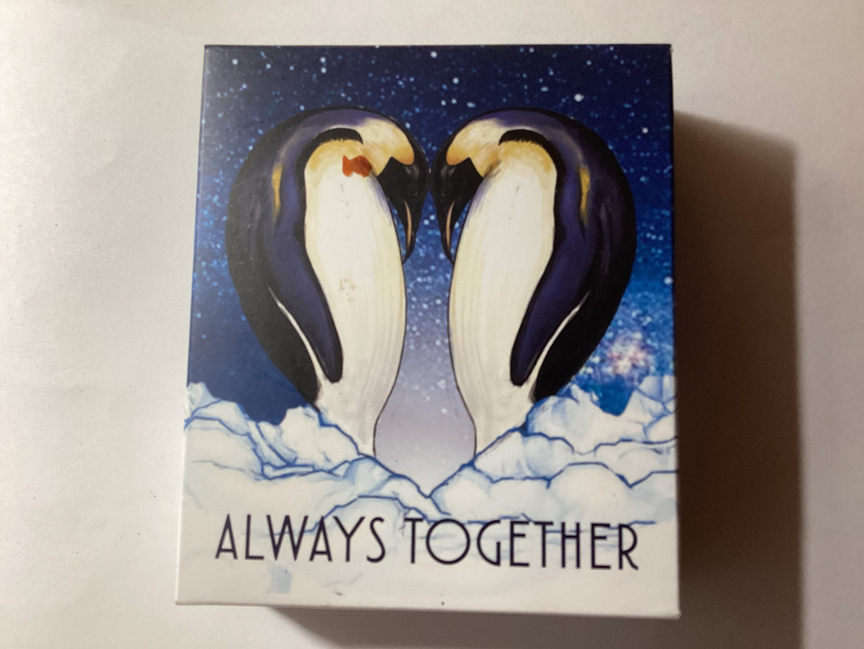 2018 50c 1/2oz Silver Coloured Coin. Always Together. Penguin.