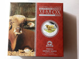 2021 $2 2oz Silver Coloured Proof Coin. Lunar Series. Year of the Ox. ANDA Perth.