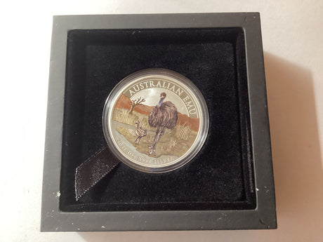 2021 $1 1oz Silver Coloured Proof Coin. Australian Emu. ANDA Melbourne.