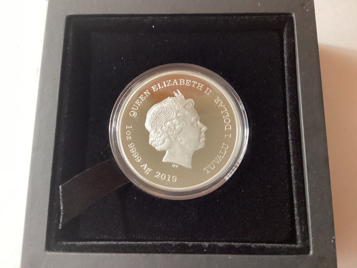 2019 $1 1oz Silver Coloured Proof Coin. The Wizard of Oz 80th Anniversary.