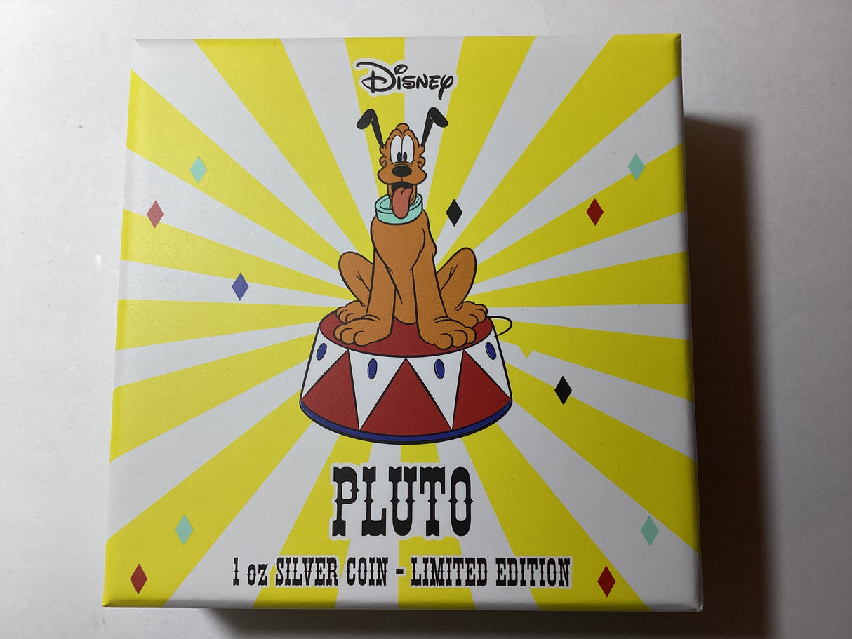 2019 $2 1oz Silver Proof Coloured Coin. New Zealand Mint. Pluto.