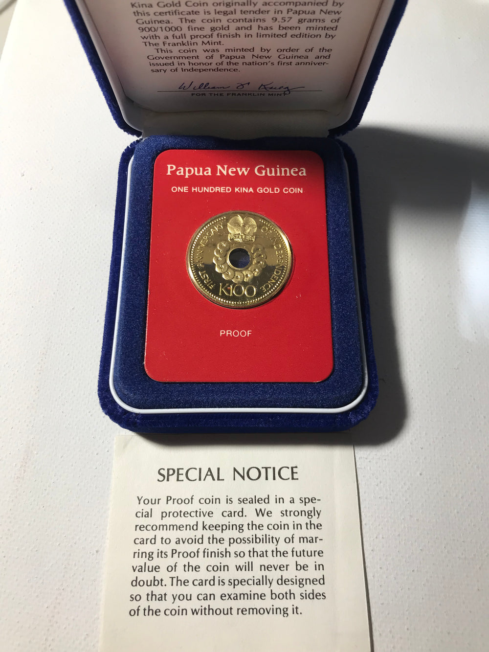 1976 Papua New Guinea 100 Gold Coin