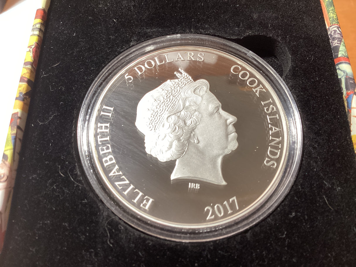 2017 $5 1oz Silver with Gold and Swarovski Crystal. The Wizard of Oz. Follow The Yellow Brick Road.