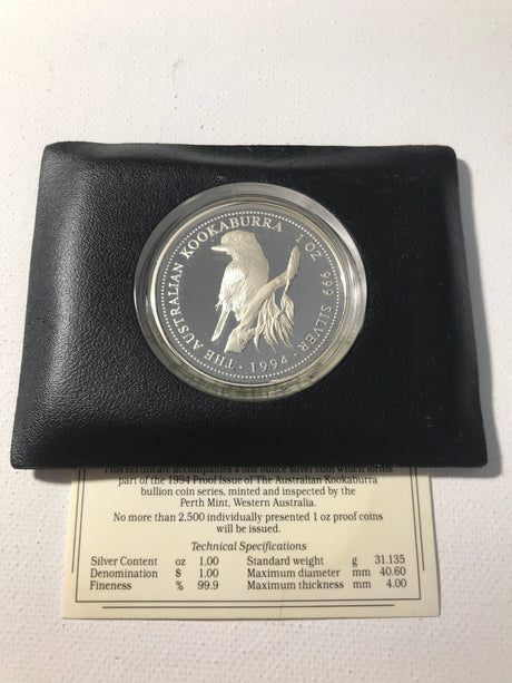 1994 1 Ounce Silver Proof Kookaburra