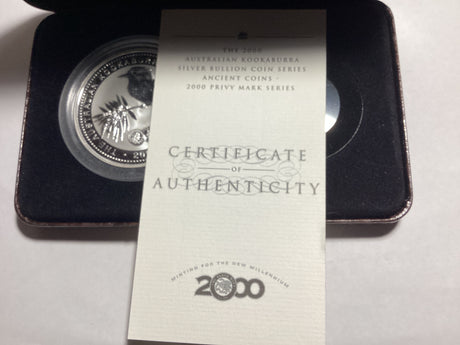 2000 Kookaburra Silver Bullion Coin Series. Ancient Coins Privy Mark. Roman Silver Antoninianus Coin.