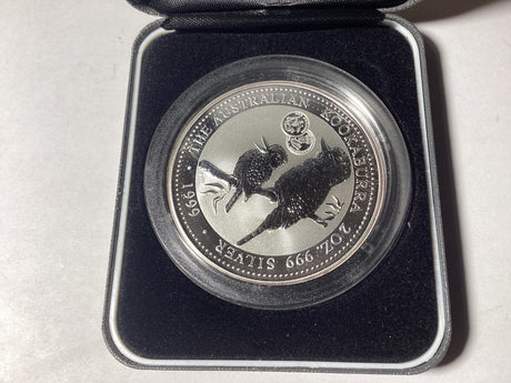 1999 $2 2oz Kookaburra Glamour Coin Series. Shilling Privy Mark.