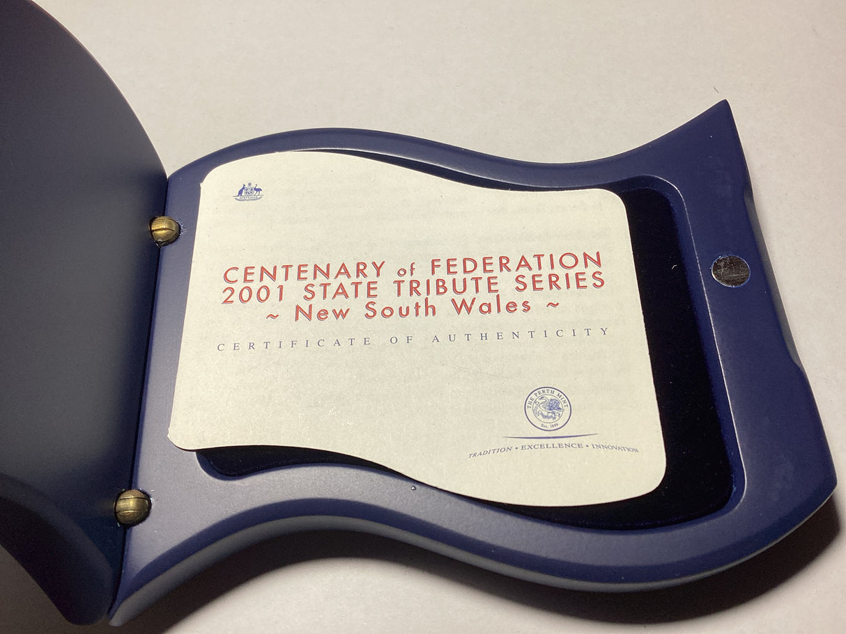2001 $1 Centenary of Federation State Tribute Series. New South Wales. Silver Proof Coin