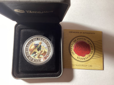 2009 $1 1oz Silver Proof Coin. 200 Years of Postal Service in Australia.