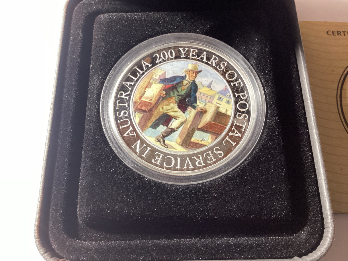 2009 $1 1oz Silver Proof Coin. 200 Years of Postal Service in Australia.