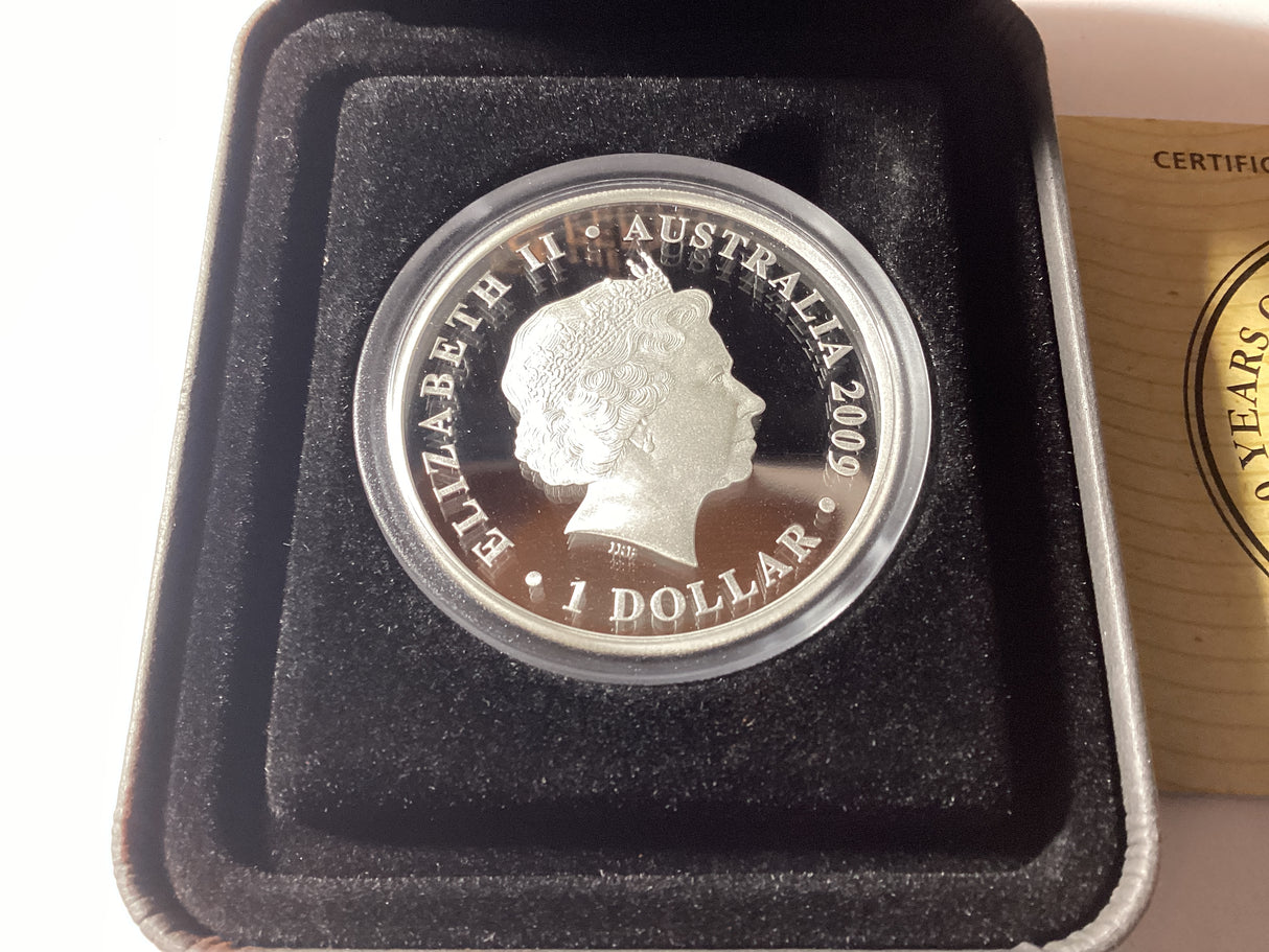 2009 $1 1oz Silver Proof Coin. 200 Years of Postal Service in Australia.