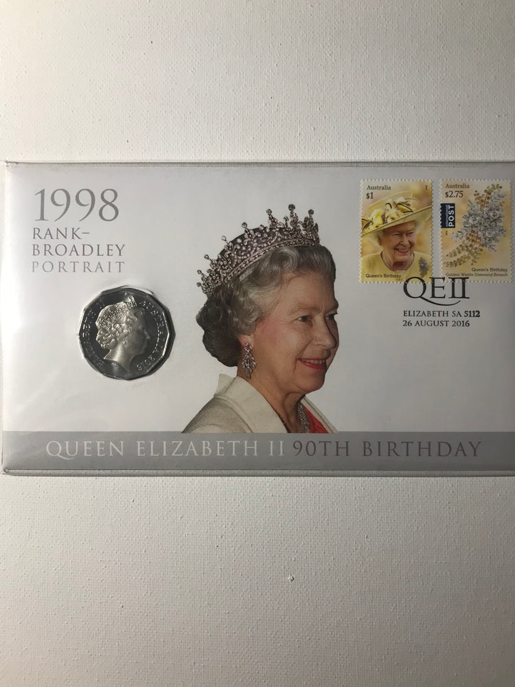 2016 PNC 50c. 1998 Rank-Broadley Portrait. Queen Elizabeth's 90th Birthday