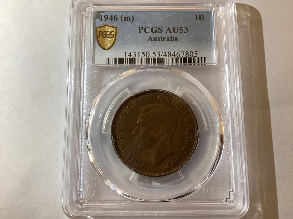 1946 Australian Penny. PCGS AU53.