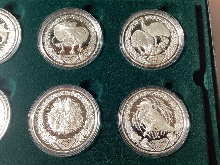 2000 The Sydney Olympic Silver Coin Collection. Flora and Fauna Series 8 Coin Set.