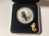 2005 $1 Australian Kookaburra Gilded Edition. 1oz Silver Coin.