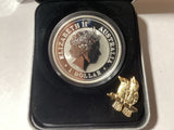 2006 $1 Australian Kookaburra Gilded Edition. 1oz Silver Coin.