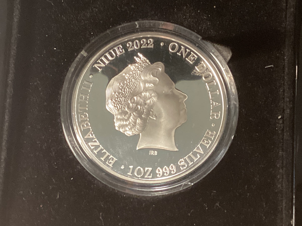 2022 $ 1oz Silver Coloured Proof Coin. Honey Bee.