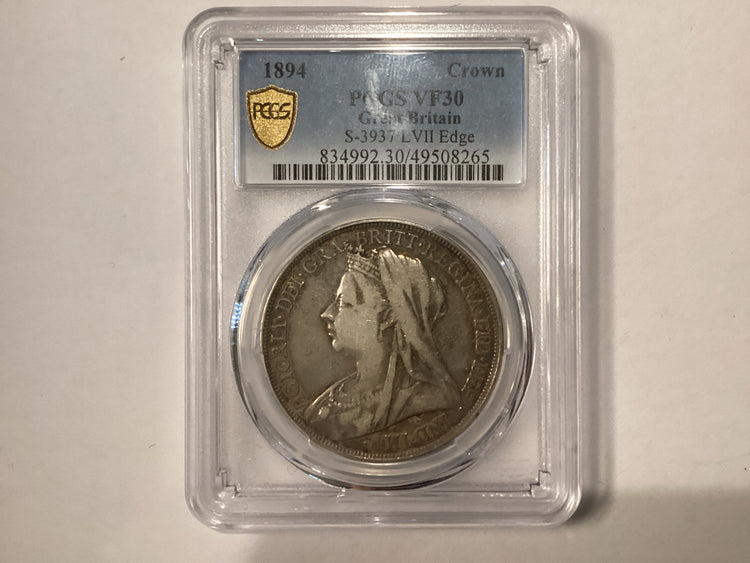 1894 Great Britain Crown. LVII edge. VF30.