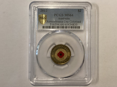 2012 $2 Remembrance Day. Red Poppy. MS64