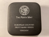 1998 1oz Silver Proof Kookaburra. European Country Privy Series. Sweden