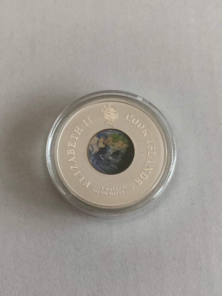 2009 - First Man On The Moon - Moon Walk - 1oz Fine Silver Coloured Coin
