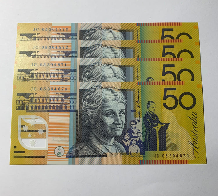 2005 $50 Last Prefix Banknote. Uncirculated. Run of 4. R520cL
